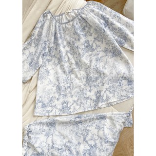 [BAE MALI] Bộ Mặc Nhà Dáng Dài Thiết Kế Tay Lỡ SP435 Chất Liệu Thô Lụa Mềm Mại