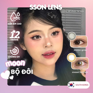 Lens màu Moon Gray & Moon Brown Gdia14.2mm Dòng kính áp tròng cận 0~10 Độ [1 NĂM/KÈM KHAY] SSon Lens