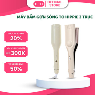 Máy uốn tóc hippie máy bấm tóc gợn sóng uốn sóng nước lượn sóng xoăn Hàn Quốc cao cấp Size 32 DETI