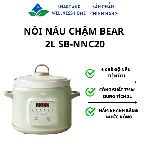 Nồi nấu chậm Bear 2L SB-NNC20 - Bảo hành 18 tháng