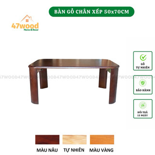 Bàn gỗ 50x70cm Cao 30cm Chân xếp gọn BBM57