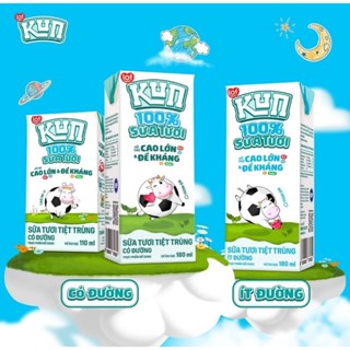  Sữa tươi Kun có đường  ít đường ngọt vừa tốt cho trẻ 48 hộp 24 hộp x 180ml 