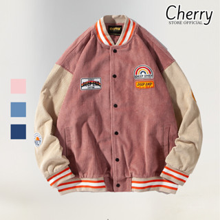 Áo bomber nam nữ nhung tăm dày jacket, áo khoác bommer sweater form rộng unisex CHERRY T010
