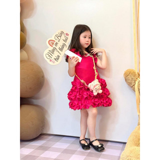 Đầm chữ A phối bèo cho bé