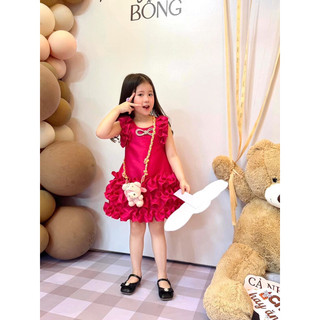 Đầm chữ A phối bèo cho bé
