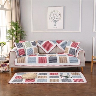 Thảm sofa 100% cotton chống bụi mặt dưới có hạt chống trượt - Thảm cotton phủ sofa - Thảm trải sofa 100% cotton