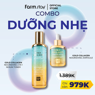  TONER + AMPOULE FARMSTAY TINH CHẤT VÀNG và COLLAGEN THỦY PHÂN