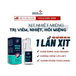 Xịt Dứt Điểm Nhiệt Miệng, Nhiệt lưỡi, Lở môi, Viêm Lợi Dego Pharma - Dịu Cơn Đau Loét Miệng, Hết Hôi Miệng