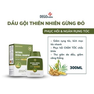 Dầu Gội Gừng đỏ DEGO PHARMA 300ml Dược Liệu Tinh Chất Gừng Đỏ - Phục Hồi Tóc Hư Tổn & Giảm Rụng Tóc