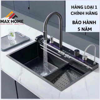 [Mới] Chậu rửa bát 1 hố 7 phím bồn rửa chén bát đa chức năng MaxHome