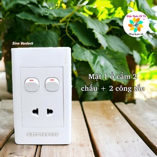 Mặt 1 ổ cắm 2 công tắc 16a sino vanlock