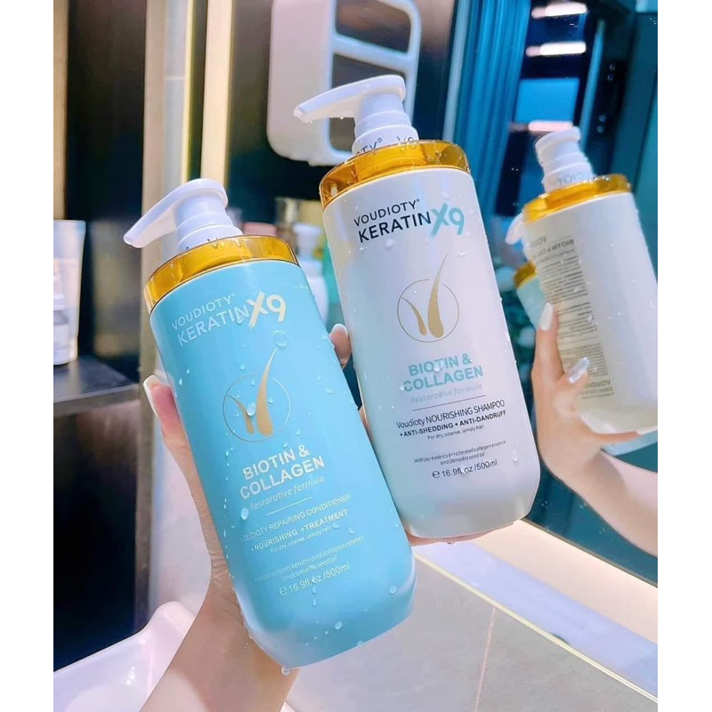 cặp dầu gội keratin x9 collagen