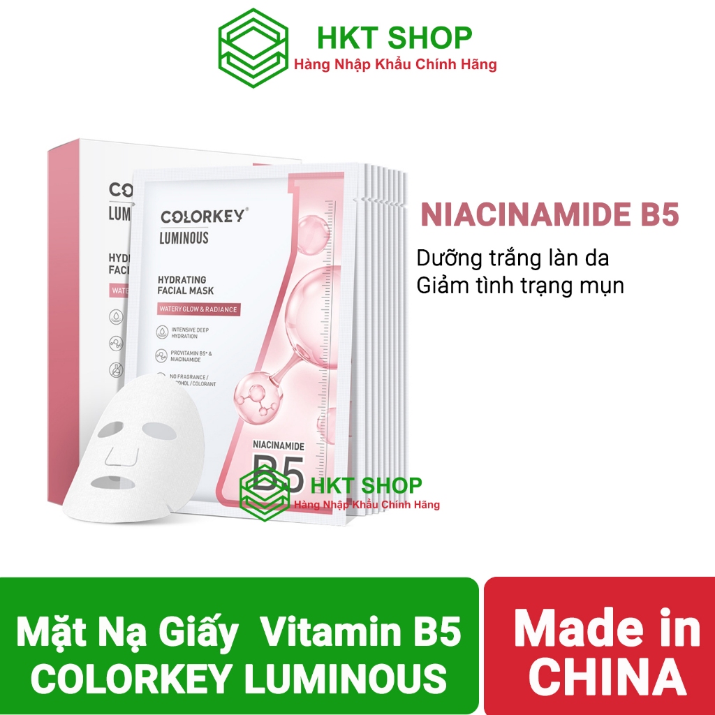 Combo 10 Mặt Nạ Giấy COLORKEY Niacinamide Hồng