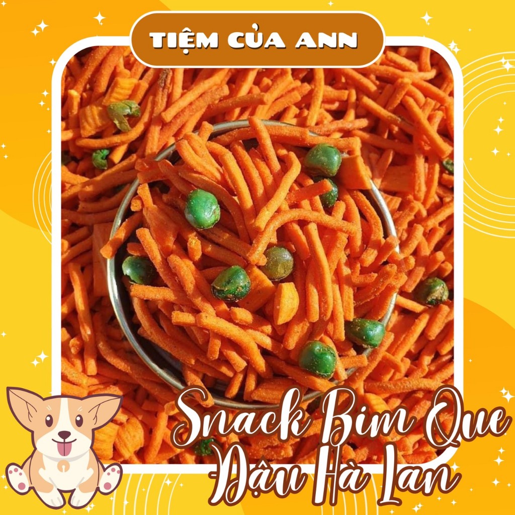 500G Snack Bim Que Đậu Hà Lan, Đồ Ăn Vặt, Đô 1k, Tiệm Ăn Vặt Nhà Ann