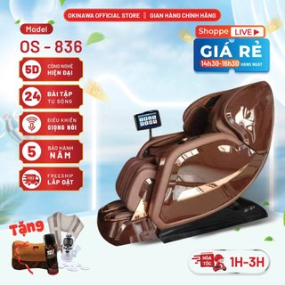 Ghế massage toàn thân Okinawa Os- 836 công nghệ massage 5D cao cấp, massage hồng ngoại