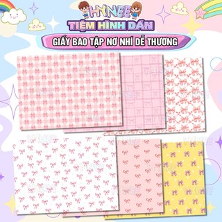 Giấy Bao Tập Nơ Nhí Dễ Thương Pastel - Giấy Bọc Vở Nơ Cute, Giấy Bao Vở Nơ Xinh Xắn Pastel Hồng Đơn Giản Classic