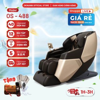 Ghế massage toàn thân cao cấp Okinawa Os-488 hệ thống bi lăn 4D silicon mềm mại