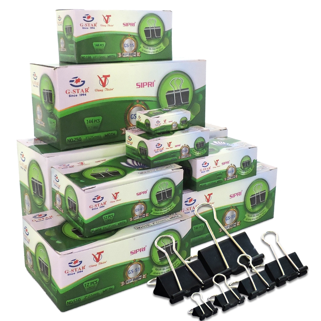 COMBO 2 HỘP KẸP BƯỚM ĐEN ĐỦ SIZE GSTAR ( HỘP 12 cái)