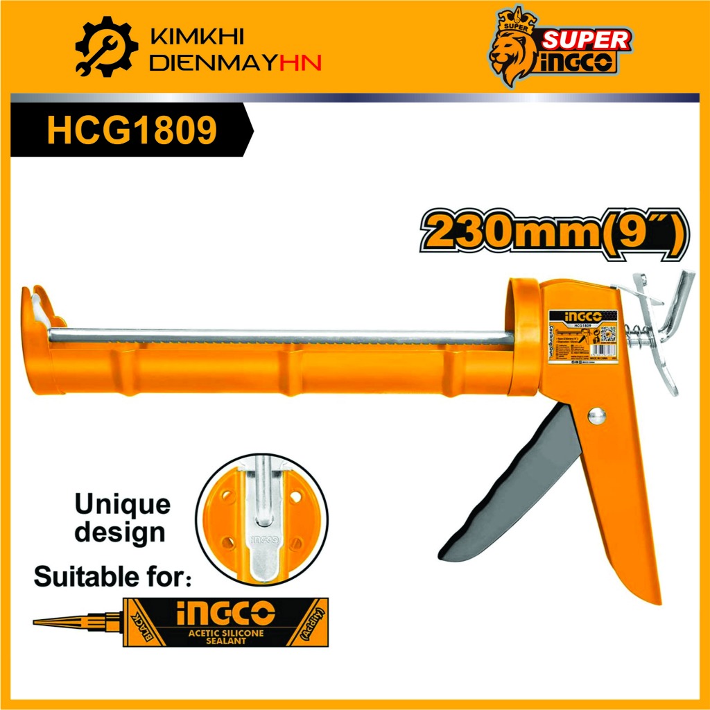 Súng bơm silicone 9 inch - 230mm INGCO HCG1809