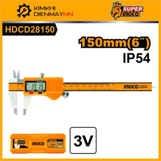 Thước kẹp điện tử cao cấp INGCO HDCD28150 vỏ thước bằng nhựa, hoạt động bằng pin