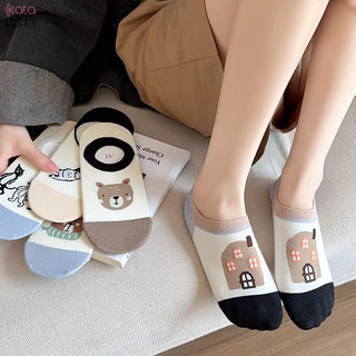 Tất thuyền mỏng mùa hè 100% cotton KATA,tất có silicone chống rớt gót 12513