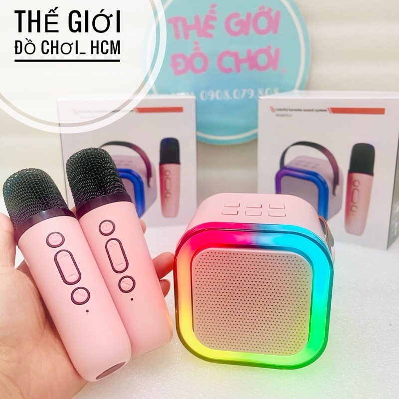 [CHẤT LƯỢNG- LOẠI 1] Loa Karaoke mini kèm mic Loa bluetooth K12 Không Dây 2 micro Thiết Kế Nhỏ Gọn H