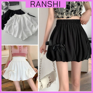 Quần Đùi Nơ Bí Thắt Nơ RANSHI Quần Đùi Nũ Cạp Chun Bồng Dễ Thương Dáng Xòe Có Lót Bên Trong - RQ017