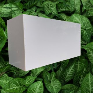 Chậu gỗ nhựa PVC ngoài trời composite trắng trơn chống mối mọt, cong vênh