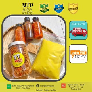 Combo 3 loại sốt siêu cay 600gr bánh tráng + 200gr ruốc hành phi+500gr bơ | | bánh tráng mtd | freeship