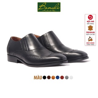 Giày Tây Nam Da Bò Slipon Oxford Banuli H1SO3M1