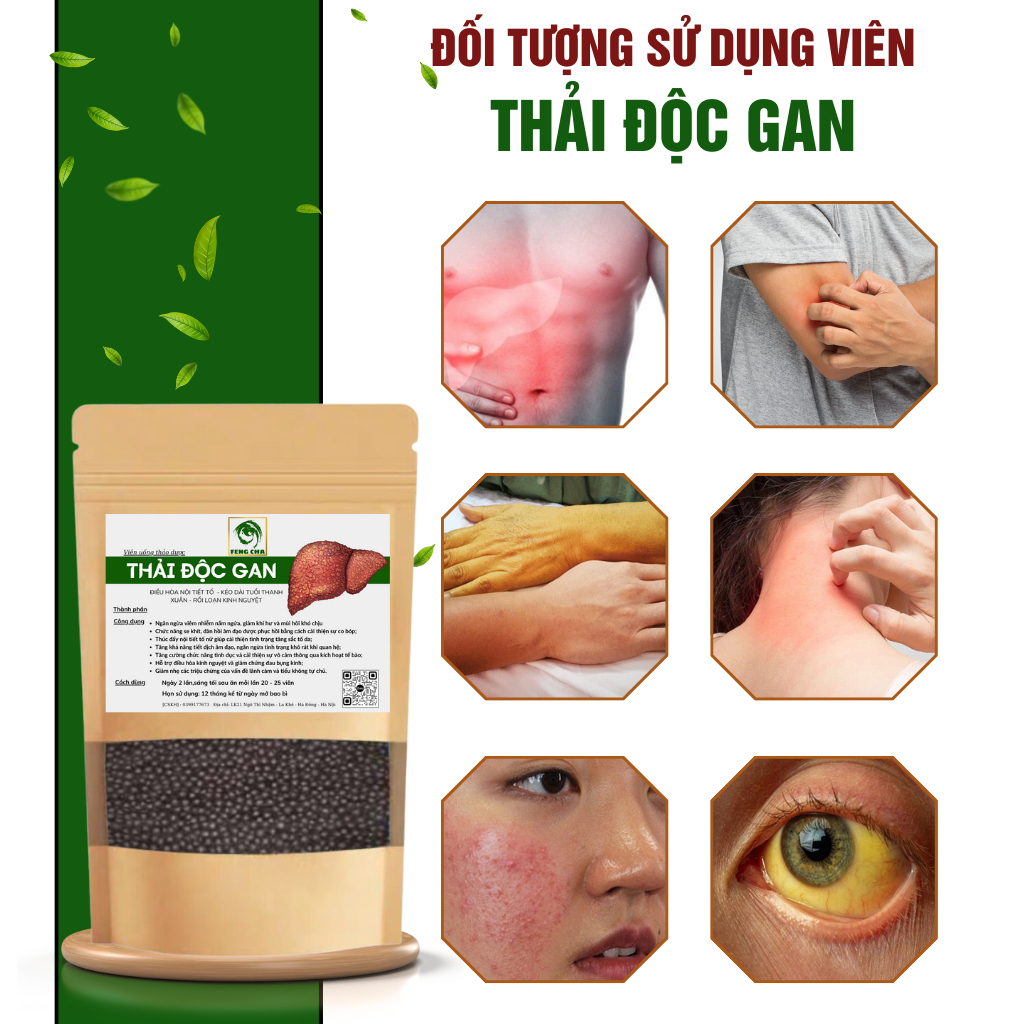 [Lá gan khỏe] Viên uống giải độc gan Fengcha đào thải nhanh các tế bào gan đã bị hư hại, tăng sinh tế bào mới bịch 450v