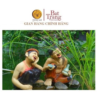 Cặp tượng Chí Phèo - Thị Nở cỡ to tượng tiểu cảnh Bát Tràng