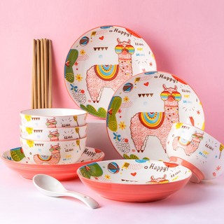 Bát sứ ăn cơm , chén ăn cơm tròn 11.5cm, bát ăn cơm hoạ tiết ngựa hồng xinh xắn cho bé.