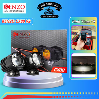 Đèn bi cầu trợ sáng kenzo cx80 bản mới v2 2024, đèn bi led ver 2.0 60w ánh sáng mạnh, tản nhiệt tốt