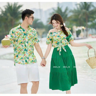 Set váy nữ, quần áo nam chất đũi cao cấp đi du lịch, đi biển - Only shop quần áo du lịch