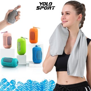  Khăn Lạnh Thể Thao Kèm Túi Treo Silicone Tiện Dụng Làm Mát Lạnh Tức Thì Thấm Hút Mồ Hôi Tập Gym Yoga Chạy Bộ 30x80cm 