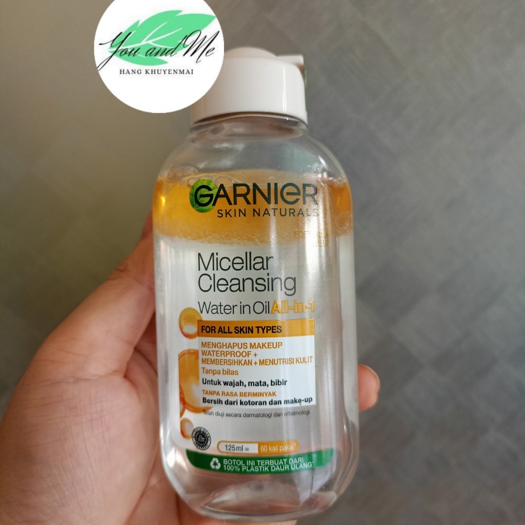 (mini 125ml/ 50ml) Nước tẩy trang Garnier cho da nhạy cảm/ da khô trang điểm