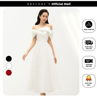  BBSTORE'S Đầm Xòe Dự Tiệc Form Dài Trễ Vai Nơ -D2137