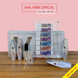 Set sơn gel mắt mèo kim cương galaxy Vendeeni 7 màu cao cấp - made in Japan chai 15ml tặng kèm bảng màu