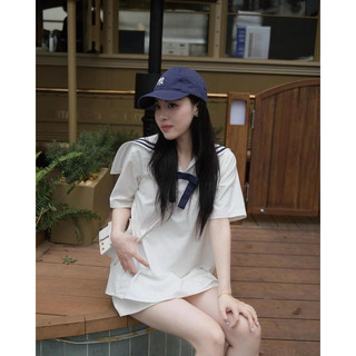 Áo sơ mi thuỷ thủ nữ hồng trắng