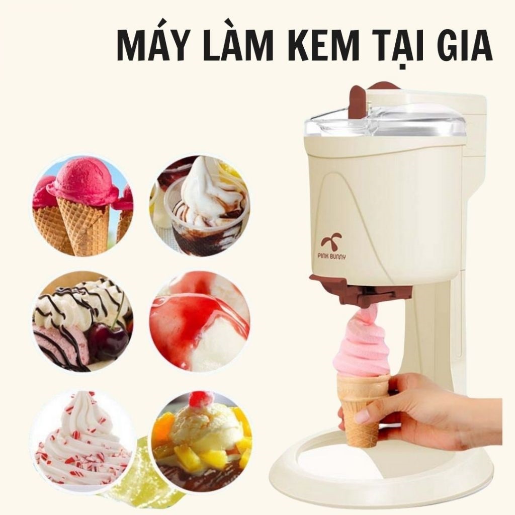 Máy làm kem nhanh tại nhà, dụng cụ làm kem ốc quế, kem tươi nhanh tại gia đình cho nhà có nhiều trẻ