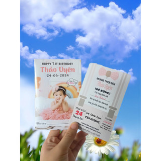 In thiệp sinh nhật thôi nôi cho bé combo 50 thiệp