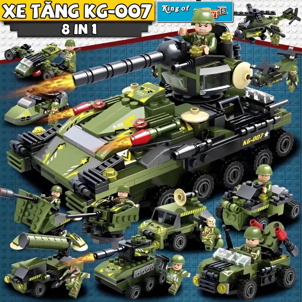 Đồ Chơi Lắp Ráp Xếp Hình Mô Hình Xe Tăng Tank T90,Tàu Chiến Hạm, Máy Bay,Trực Thăng,Xe Tăng Tiger 8i