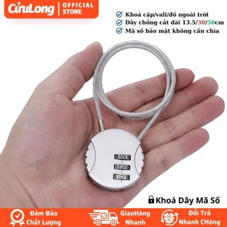 Ổ Khoá Vali mini mã số 3 mật khẩu kiểu bánh quy dây thép chống cắt đi du lịch mang theo
