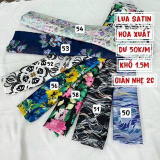 Vải Lụa  Hoa Sattin -Lụa Châu Tôn Hoa-may áo váy bộ nhà siêu đẹp