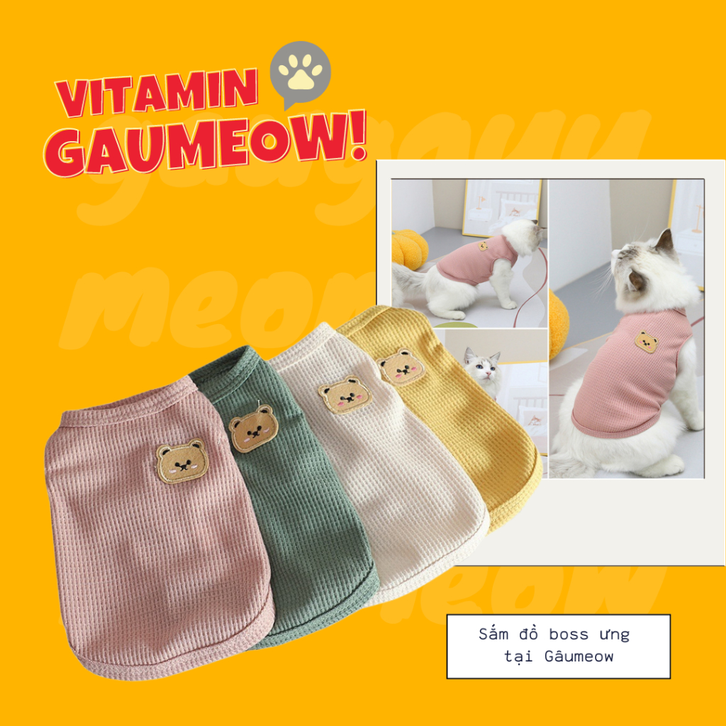 [Hỏa Tốc] Áo Ba Lỗ Cho Thú Cưng • Áo Cho Chó Mèo Mỏng Thoáng Khí GM31 - Gâumeow