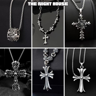 Vòng Cổ Chrome Heart Nam Nữ Dây Chuyền Chữ Thập Unisex Thánh Giá Mạ Bạc Titan Không Gỉ Thời Trang Y2K The Night House