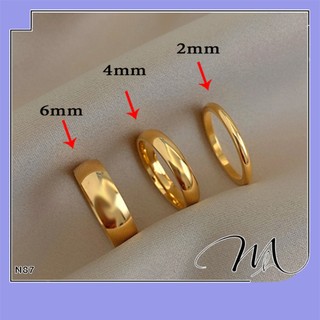 Nhẫn Titan trơn nam nữ unisex không gỉ siêu bền đẹp - Măng's House N87