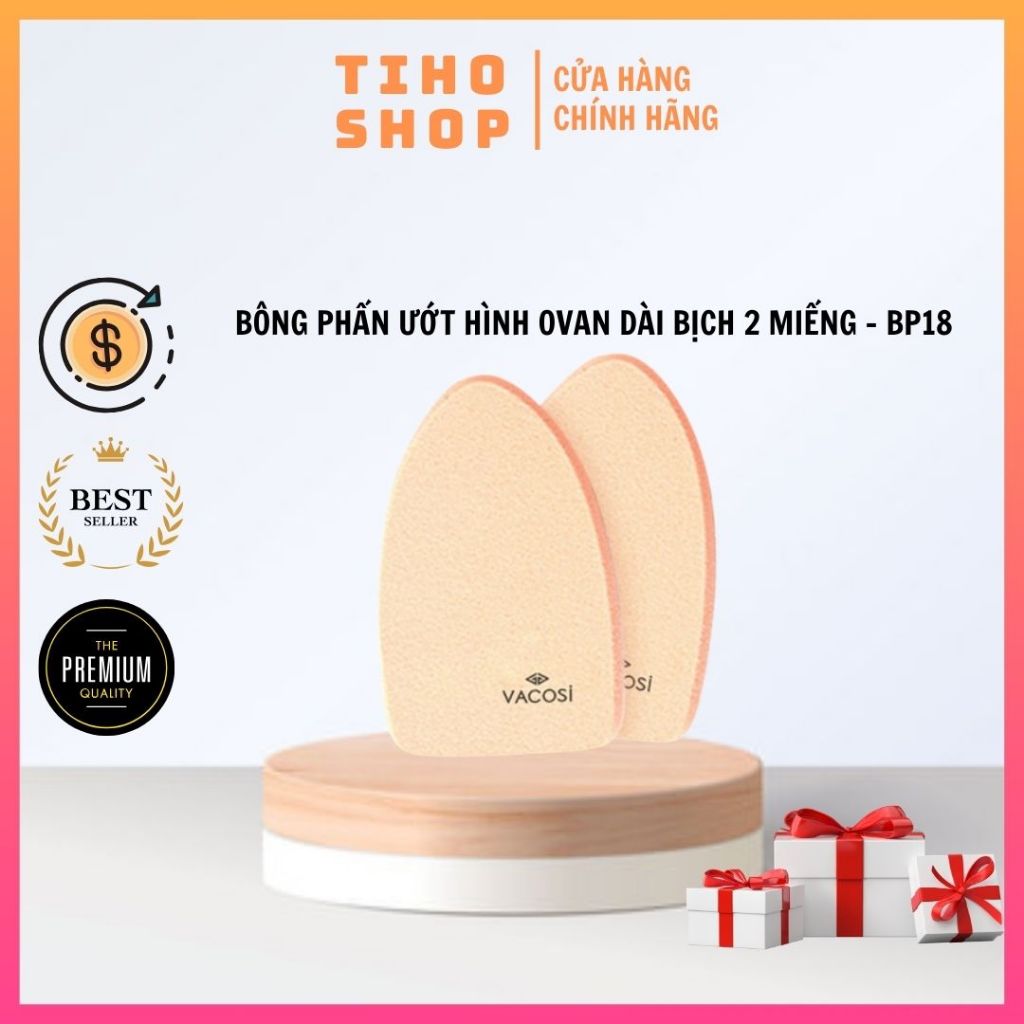 Bông Phấn Ướt Hình Ovan Dài Bịch 2 Miếng - BP18