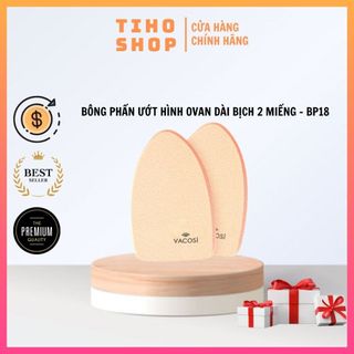 Bông phấn ướt hình ovan dài bịch 2 miếng - bp18